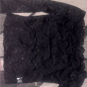 Black Lace Long Sleeve Top